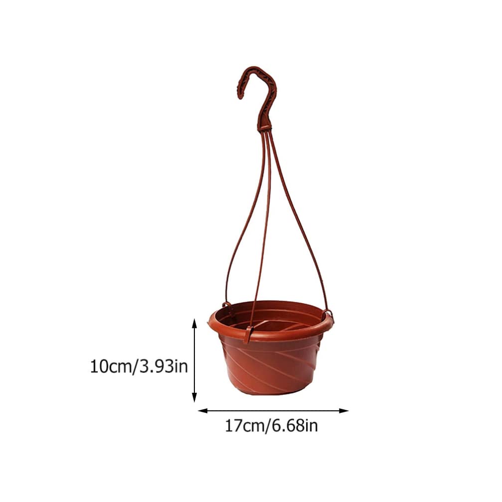 YARDWE Hanging Planter Balcony Orchid Pot: 10pcs Indoor Flower Basket Hanger Brown Succulent Pot Garden Flower Bonsai Container