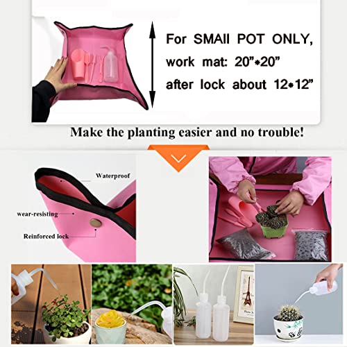 Succulent Plant Tools Set,Indoor Plants Tool Kit,Repotting Mat,Fairy Gardening Hand Tools,Mini Garden Planting Watering Tool,Flower Pot Hole Mesh Pad for Houseplants,Cactus,Bonsai,Terrarium (Set A)