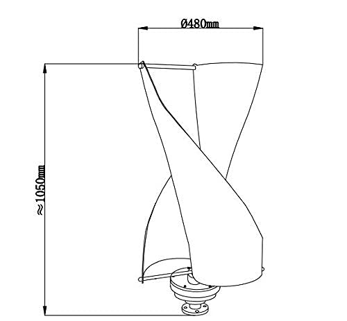 DNYSYSJ Vertical Wind Turbine Generator Kit, 400W 2 Blade Helix Maglev Vertical Axis Wind Turbine Power Generator Windmill with Charge Controller for Home Industrial Energy