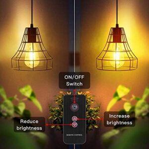 GOSUNWEY Solar Pendant Lights Outdoor Indoor with Remote, Chicken Coop Lights Solar Powered Shed Light with ON Off Switch,Solar Indoor Lights for House Garage Greenhouse Patio Barn Storage