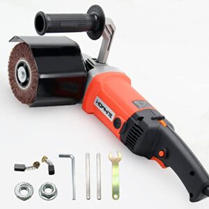burnishing polishing machine, handheld 1400w electric sander polisher set 110v wire drawing machine for metal stainless steel wood surface paint polishing with one wheel, 8 variable speed, lock switch