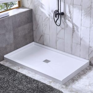 WOODBRIDGE SBR4836-1000C-BN Showerbase, 48"x 36", White with Brushed Nickel Cover