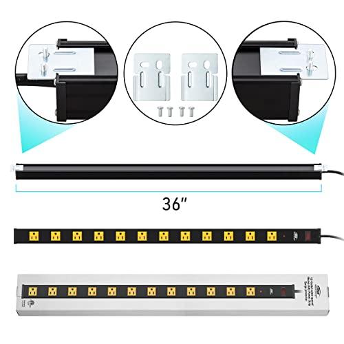 CRST Long Power Strip, 12-Outlet Heavy Duty Surge Protector Metal Power Bar with Wide Spaced 1800 Joules Protection 15A Circuit Breaker Mounting Brackets 6FT Extension Cord…