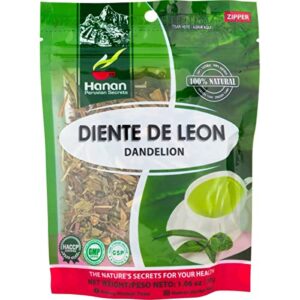 Hanan Dandelion Loose Leaf Tea (Diente de Leon) – Herbal Tea 1.1 oz (30 g) Dandelion Leaves from Peru – Te del Diente de León