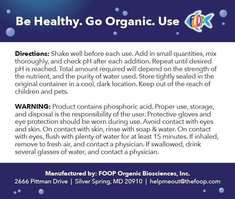FOOP pH Up and Down – pH Control Kit | Corrects pH Imbalances, Maximizes Nutrient Absorption, Prevents Sickly Plants | Safe, Fast, and Easy to Use | Works Great in Any Growing Medium (16oz Pair)