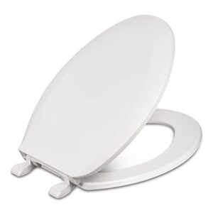 centoco elongated toilet seat, closed front with cover, residential, plastic, made in the usa, dsazam1600-001, white