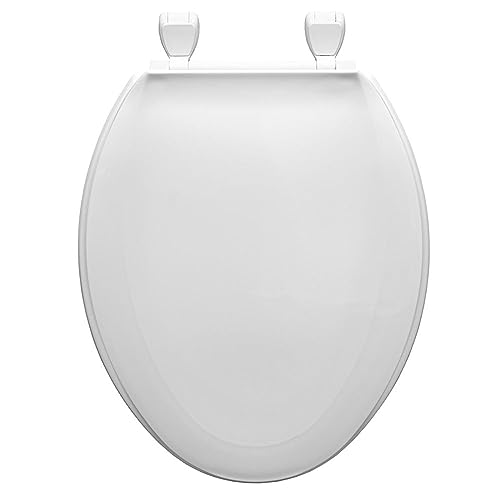 Centoco Elongated Toilet Seat, Closed Front with Cover, Residential, Plastic, Made in the USA, DSAZAM1600-001, White