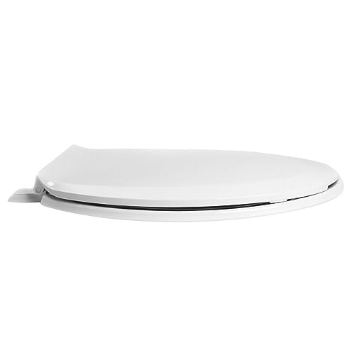 Centoco Elongated Toilet Seat, Closed Front with Cover, Residential, Plastic, Made in the USA, DSAZAM1600-001, White