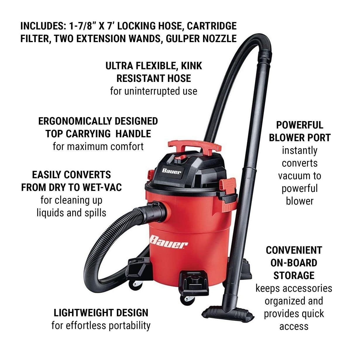 HFT 6 Gallon Wet/Dry Vacuum & Blower 4 Peak Horsepower