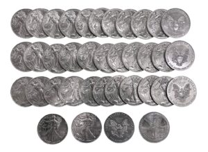 1986 to 2023 bu american silver eagle complete set $1 39 coins us mint brilliant uncirculated