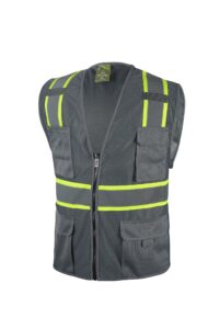 cal pacific grey two tones safety vest,with multi-pocket tool (medium)