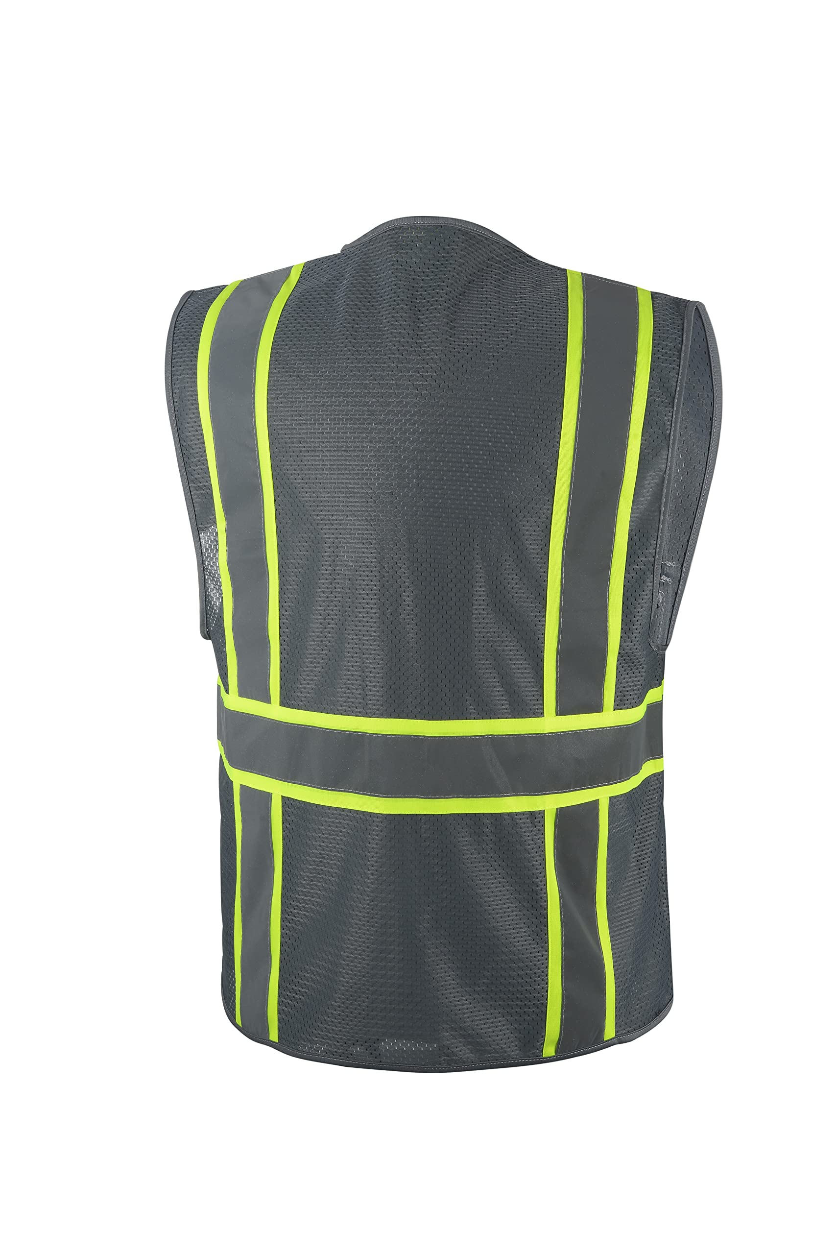 CAL PACIFIC Grey Two Tones Safety Vest,With Multi-Pocket Tool (Medium)