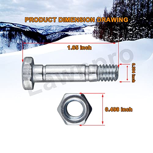 1-1/2" Pins with Nuts Compatible with MTD Two-Stage Snow Blowers/Auger Drive Snowblowers Replacement 710-0890A 710-0890 910-0890A 7100890 9100890 (5)