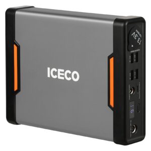iceco 69600mah portable power station, 250wh outdoor mobile backup lithium battery, 2 dc/4 usb ports & battery level display for trip, camping, hunting emergency (only suitable go20 series)