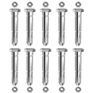 1-9/16" x 1/4" shear pins and lock nuts compatible with ariens two-stage snow blower replacement for 532005 53200500 am123342 342449 400120 510016 51001600 (10)