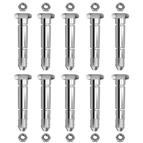 1-9/16" X 1/4" Shear Pins and Lock Nuts Compatible with Ariens Two-Stage Snow Blower Replacement for 532005 53200500 AM123342 342449 400120 510016 51001600 (10)