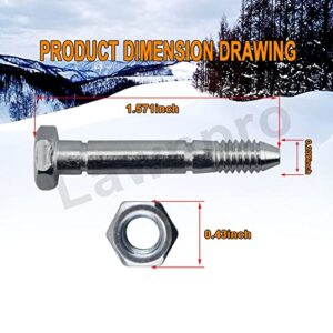 1-9/16" X 1/4" Shear Pins and Lock Nuts Compatible with Ariens Two-Stage Snow Blower Replacement for 532005 53200500 AM123342 342449 400120 510016 51001600 (10)