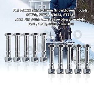 1-9/16" X 1/4" Shear Pins and Lock Nuts Compatible with Ariens Two-Stage Snow Blower Replacement for 532005 53200500 AM123342 342449 400120 510016 51001600 (10)