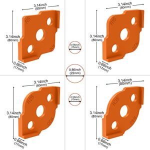 Radius Jig Router Templates Corner Radius Routing Templates, ABS+CNC high Hardness Processing Glue, Routing Rounded Corners Router Bit Templates, R5 R10 R15 R20 R25 R30 R35 R40 (1 Set of 4 Packs)