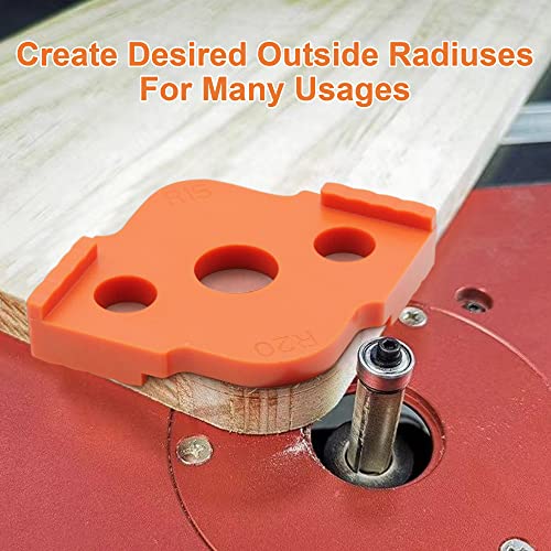 Radius Jig Router Templates Corner Radius Routing Templates, ABS+CNC high Hardness Processing Glue, Routing Rounded Corners Router Bit Templates, R5 R10 R15 R20 R25 R30 R35 R40 (1 Set of 4 Packs)