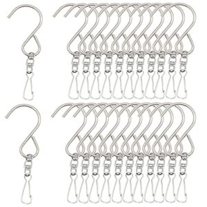 myyzmy 24 pack swivel hooks clips for hanging wind chimes, crystal twisters, outdoor ornaments party supply