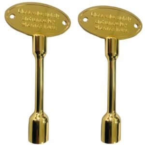 MCAMPAS Replacement Parts Gas Valve Key for Gas Fire Pits and Fireplaces, Polished Brass Replacement Gas Key Fits 1/4" Turn Ball Valve 3” Long of 2 Pack