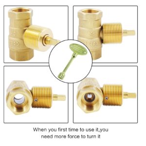 MCAMPAS Replacement Parts Gas Valve Key for Gas Fire Pits and Fireplaces, Polished Brass Replacement Gas Key Fits 1/4" Turn Ball Valve 3” Long of 2 Pack