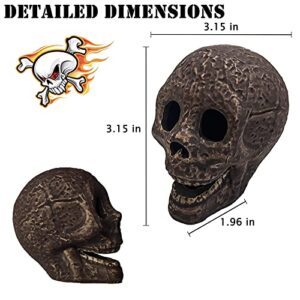 2pc Fire Pit Skull Ceramic Fireproof Rock Decor. for Campfire, Bonfire, Fireplace, Fire Pit, Halloween Decorations for Gas, Propane Or Wood Fires . Fireplace Ghost Decoration