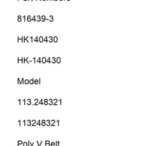 816439-3 HK140430 HK-140430 Drive Belt Compatible with Ridgid 113.248321 113248321 Table Saws