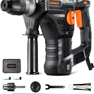 ENGiNDOT 1-1/4 Inch SDS-Plus Rotary Hammer Drill, 12.5 Amp 4350 BPM 900 RPM 4 Modes 7 JOULES Heavy Duty Hammer Drill with Safety Clutch, Drill Chuck - TRH01A