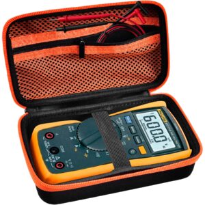 case for fluke 117 115 116 114 113 / for klein tools mm400 / mm300 electricians true rms multimeter, digital multimeters storage organizer bag for multi meter kit accessories & cables-box only