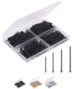 mr. pen- nail assortment kit, 600 pcs, 4 sizes, black, small nails, nails for hanging pictures, finishing nails, wall nails for hanging, pin nails, hardware nails, assorted nails, galvanized nails.