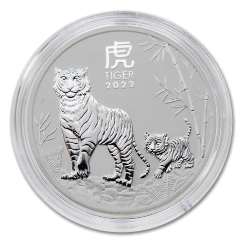 2022 P 1/2 oz Silver Australian Lunar Year of the Tiger Coin Brilliant Uncirculated (in Capsule) with a Certificate of Authenticity 50c Seller BU