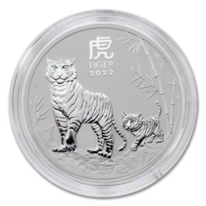 2022 P 1 oz Silver Australian Lunar Year of the Tiger Coin Brilliant Uncirculated (in Capsule) with a Certificate of Authenticity $1 Seller BU