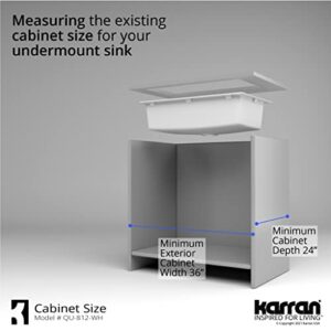 Karran QU-812 Undermount 32.5 in. Large Single Bowl Quartz Kitchen Sink Kit in White