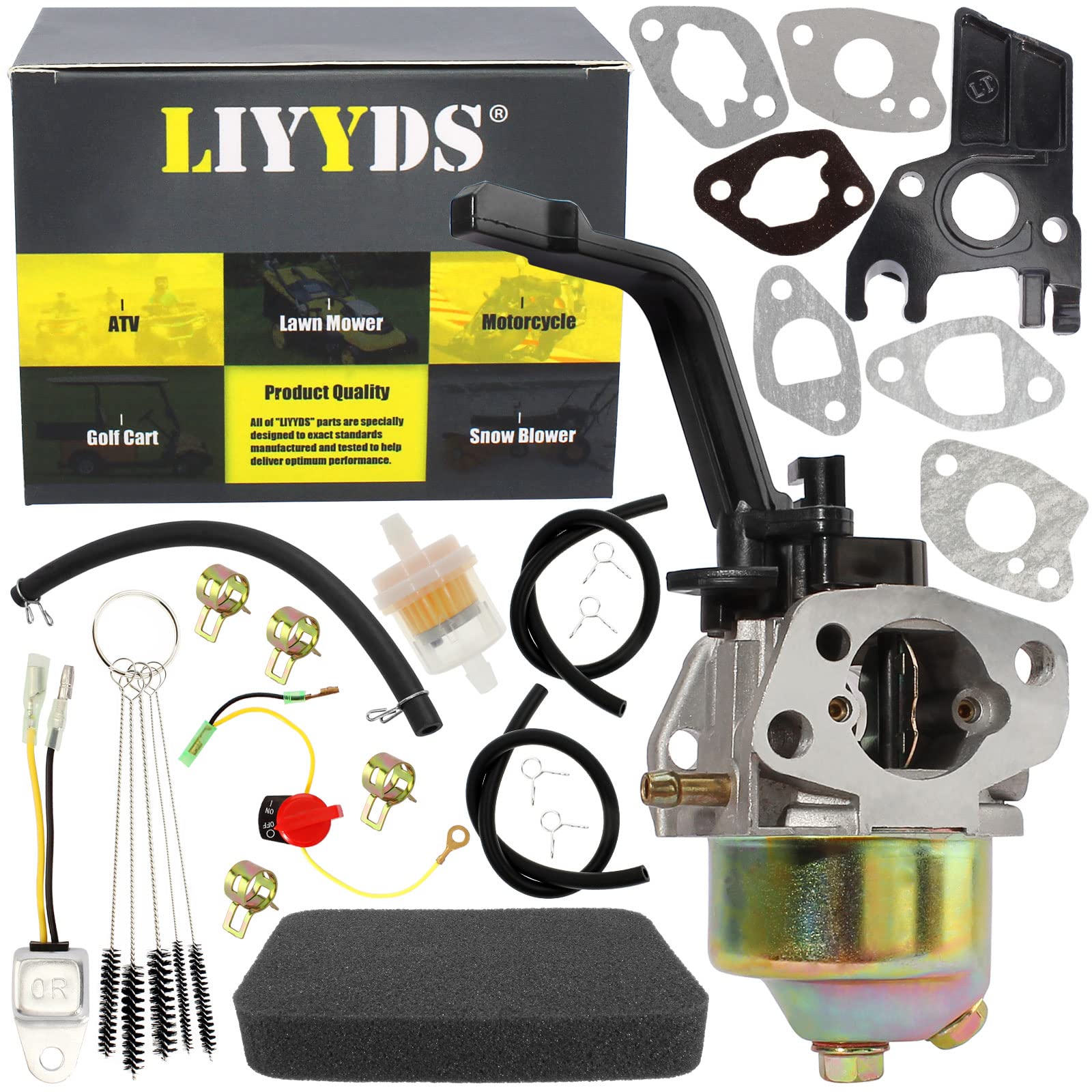 LIYYDS Carburetor Kit Compatible with Firman 3650/4550 Watt 208CC Portable Start Gas Generator P03501 P03502 P03603 P03608 P03610 P03612 P03617 ECO4000 ECO4000RE 6.5hp 196cc Fpg 3800 PRE4000K 7hp