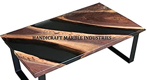 Handmade Epoxy Table Live Edge Wooden Table Epoxy Resin River Table Natural Wood Dining Table Natural Epoxy Table Resin Table