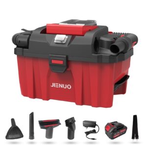 jienuo cordless shop vac wet and dry, with 20v 4.0ah battery and charger, 2.5 gallon shop wet dry vacuum cleaner with blower function, portable commercial vac for car, home and garage