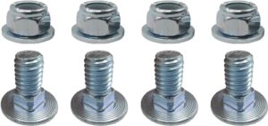 4pk 710-0451 710 0451 stainless steel mounting carriage bolt nuts kit fits cub cadet mtd 784-5580 710-0451 712-04063 snowblower skid shoe (5/16-18)3/4"
