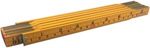 binzer folding wooden stick ruler, inch & metric (6-foot-6-inch/2-meter when straight), carpenters/general use
