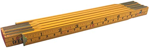 Binzer Folding Wooden Stick Ruler, Inch & Metric (6-foot-6-inch/2-Meter When Straight), Carpenters/General Use