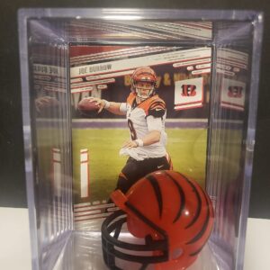 Joe Burrow Cincinnati Bengals Mini Helmet Football Card Display Case Collectible Auto Shadowbox Autograph LSU