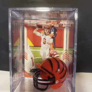 Joe Burrow Cincinnati Bengals Mini Helmet Football Card Display Case Collectible Auto Shadowbox Autograph LSU