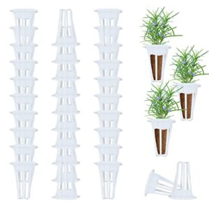 aooccder grow baskets replacement for idoo hydroponic growing system,seed pods baskets for indoor herb garden,plant growing containers fit square grow sponges,50 pack, white