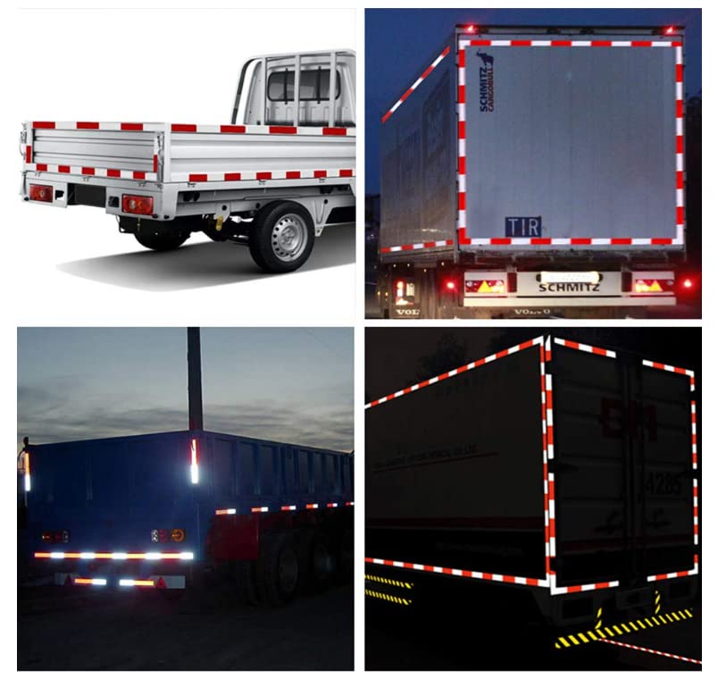 BUYMALLY Reflective Tape Outdoor Waterproof for Trailer - Dot Reflective Reflector Sticker Tape - Utility Trailer Truck Accessories - Red White Reflective Trailer Tape 2in*50Ft