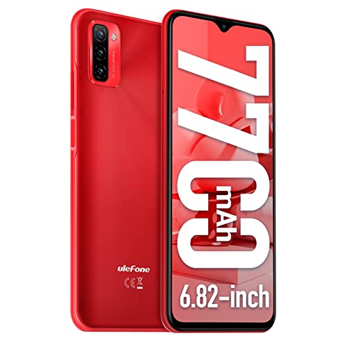 Ulefone Unlocked Smartphone Note 12P, 4-Day Battery, Android 11, Triple Rear Camera, 3-Card Slots, 6.82" Ultra-Large Screen, OTG, Global Bands, Lightweight Structure, T-Mobile, US Version - Red