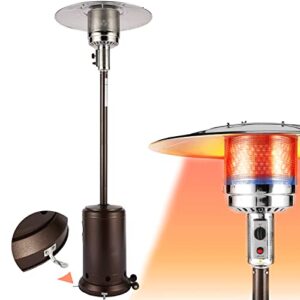 48000 btu heater, patio heater for outdoor use, 89inch heater with portable wheels, propane gas heaters with auto shut-off tilt valve for commercial & residential, etl certification