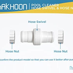 Makhoon Pool Cleaner Hose Swivel 9-100-3002 & Hose Nut 9-100-3109 Combo Replacement Kit for Polaris Zodiac 360 Pool Cleaner Hose Swivel 9-100-3002 and Hose Nut 9-100-3109 (3 Pack)