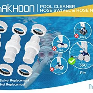 Makhoon Pool Cleaner Hose Swivel 9-100-3002 & Hose Nut 9-100-3109 Combo Replacement Kit for Polaris Zodiac 360 Pool Cleaner Hose Swivel 9-100-3002 and Hose Nut 9-100-3109 (3 Pack)