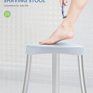 OasisSpace Corner Shower Stool - Triangle Spa Shower Seat for Inside Shower, Shower Shaving Stool for Adults, Shower Chair with Anti-Skid Rubber Feet for Small Shower